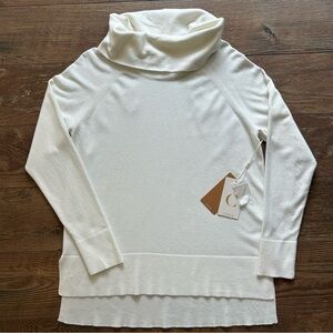 Cyrus Cowl Neck High Low Sweater Bone Color Medium